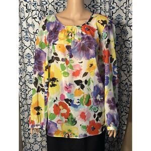 LAUREN RALPH LAUREN Womens Boho Top Plus Size 2X Floral Sheer No Camisole 276P